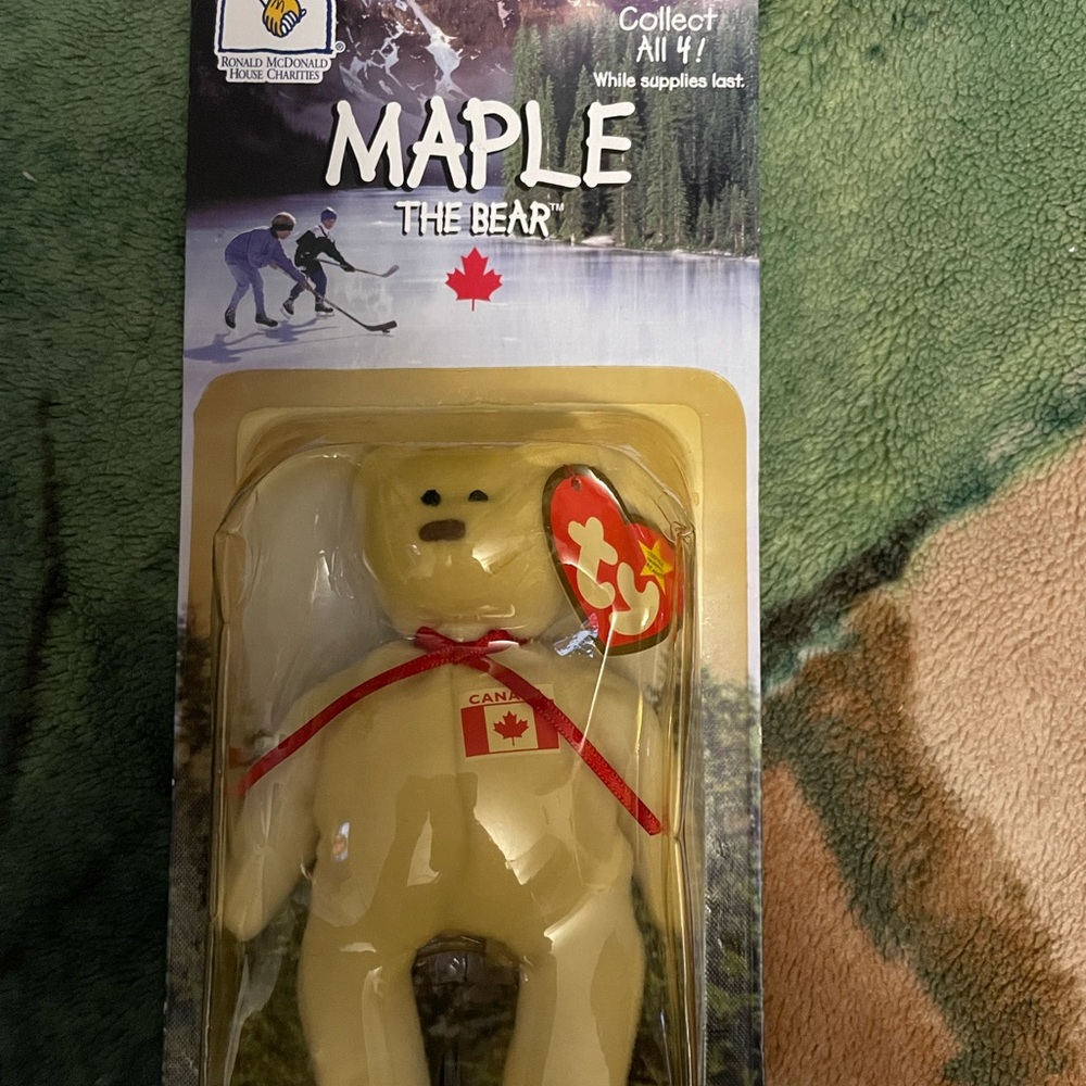 Ty Cream Bear with Canadian Flag